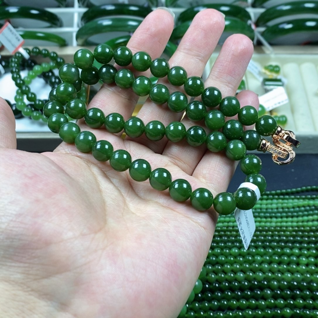 和田玉（碧玉）项链未镶嵌欢**光