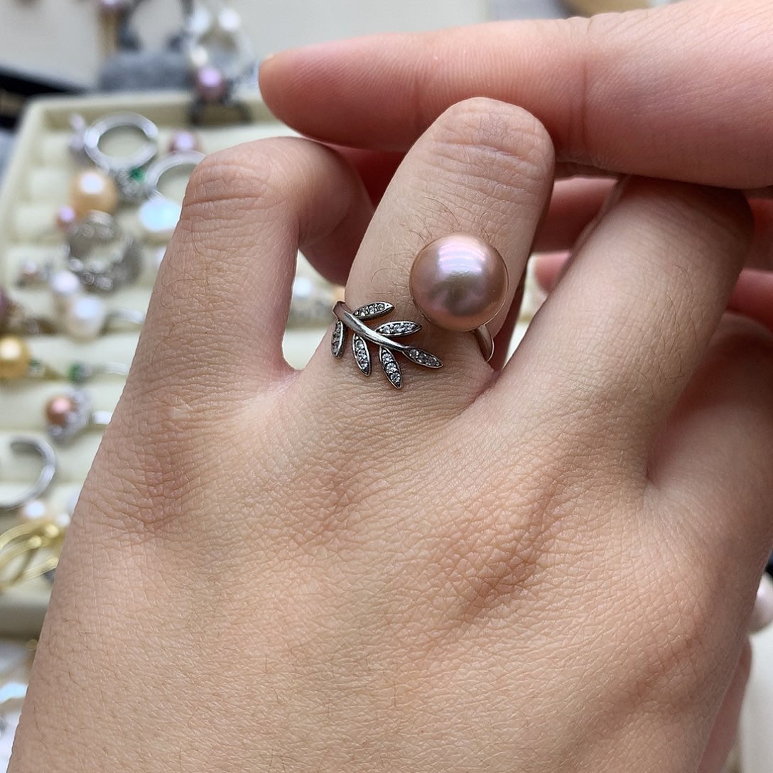 淡水珍珠银S925镶嵌戒指