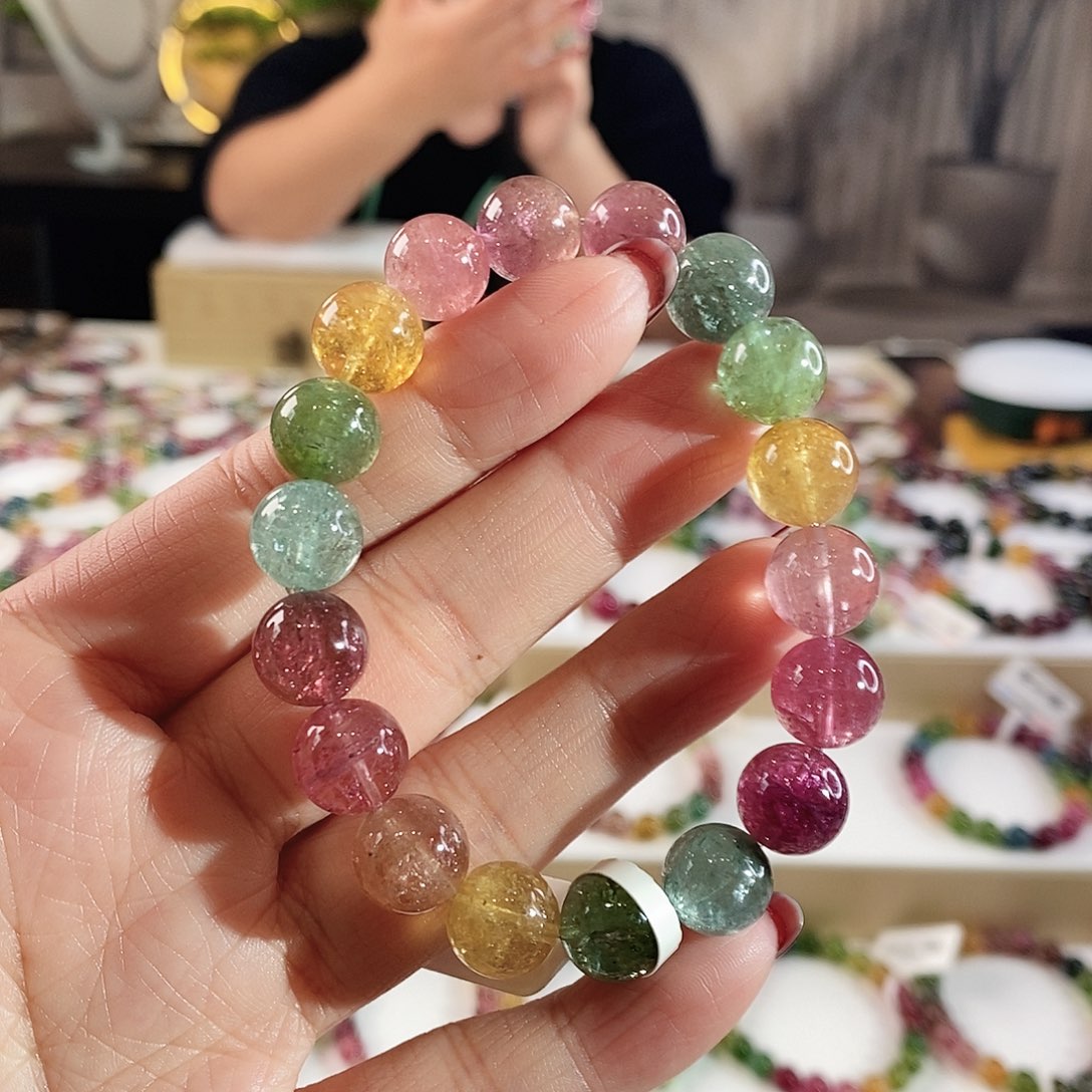 碧玺手串未镶嵌G2246单圈颜色微差