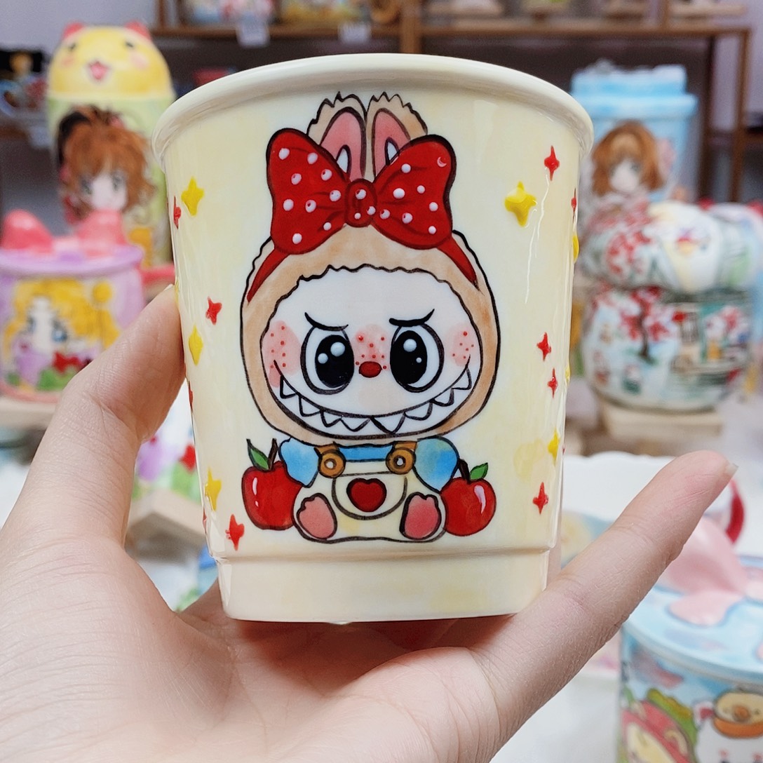 瓷片董董文创手绘陶瓷