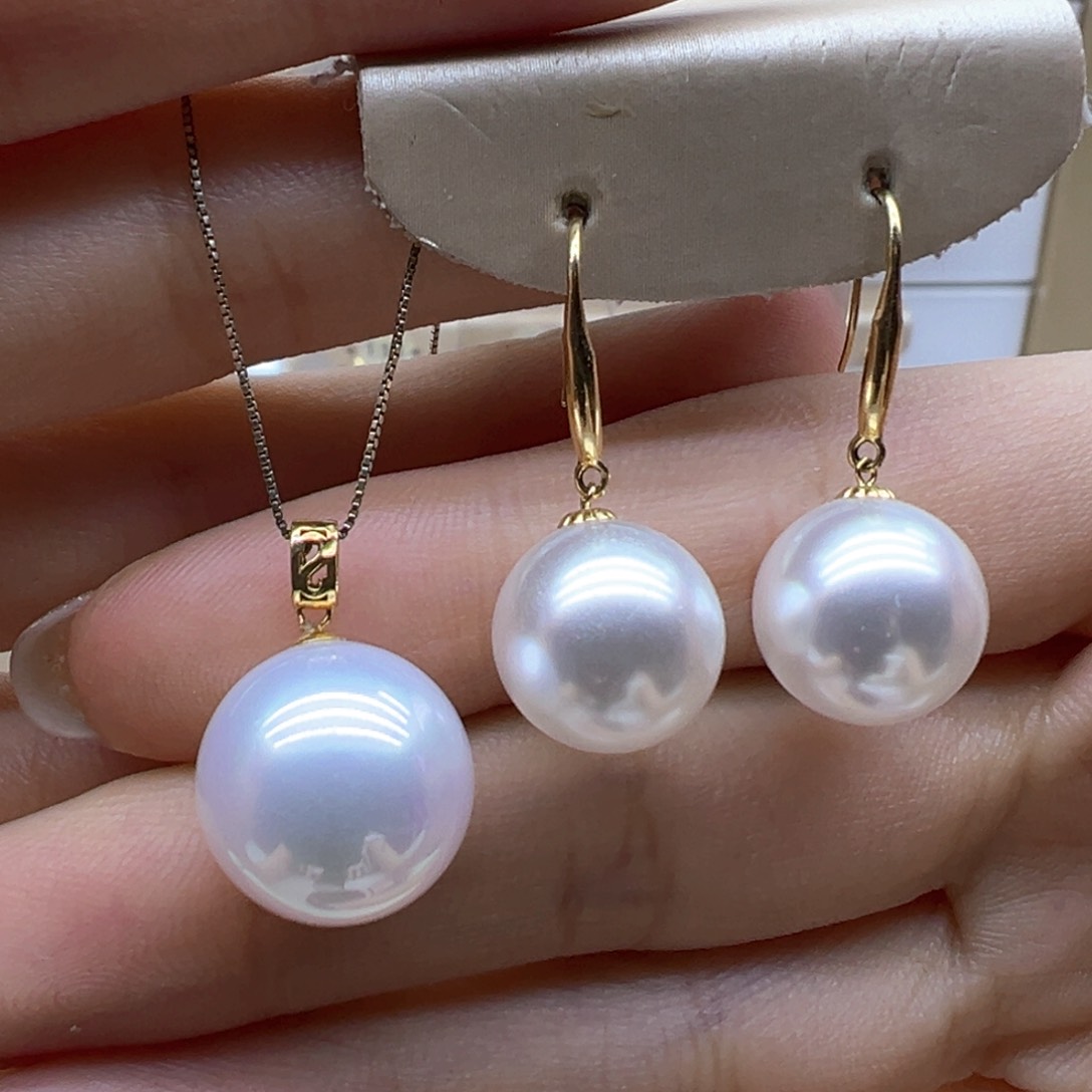 淡水珍珠18K金镶嵌吊坠(赠链)