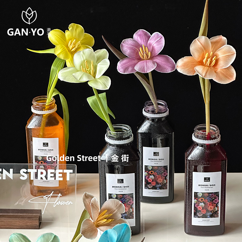 港与 鲜花染色剂花店专用环保吸色剂花束花朵染料花艺创作diy材料