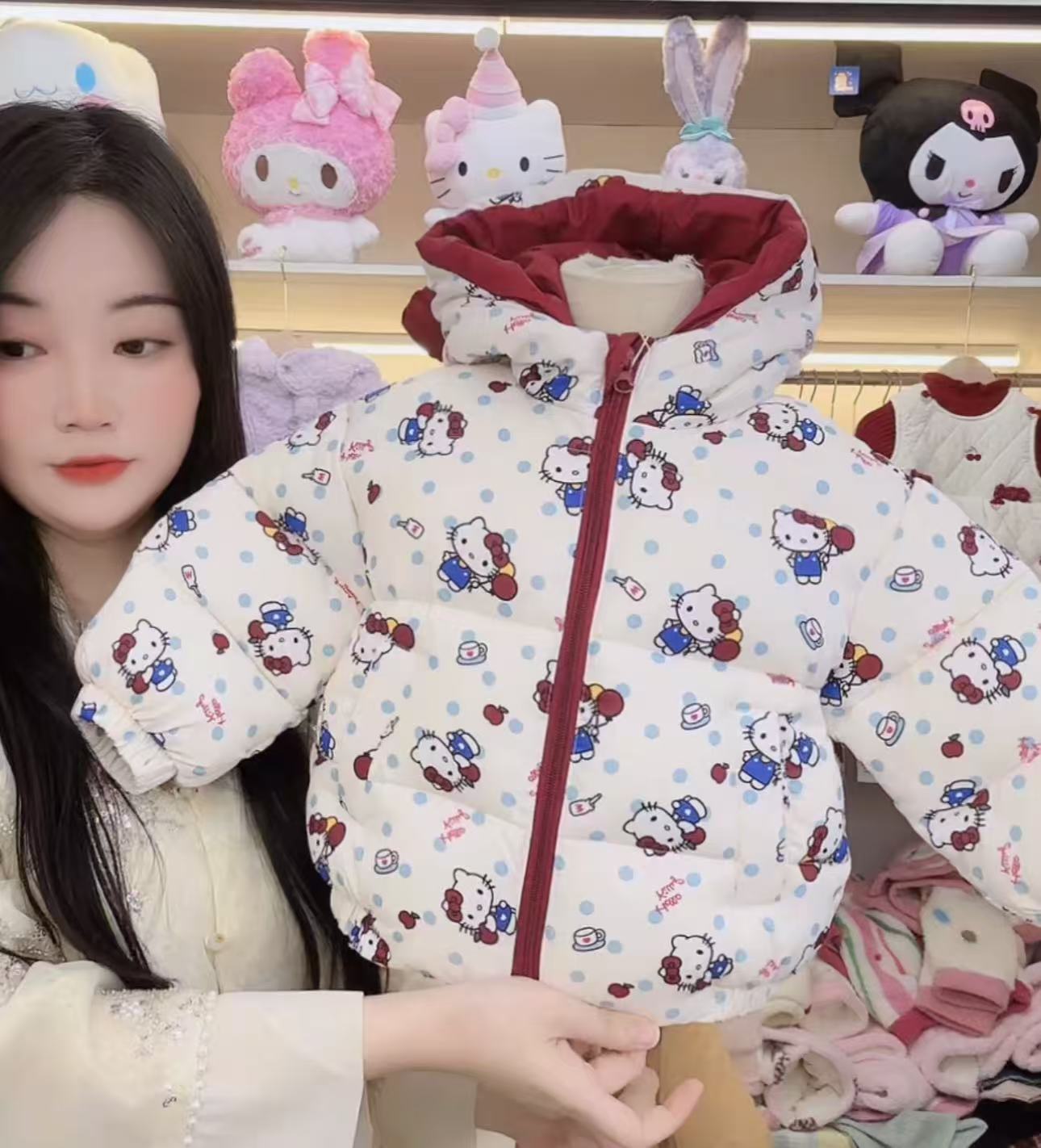 【谷谷家】双色凯蒂猫棉服外套