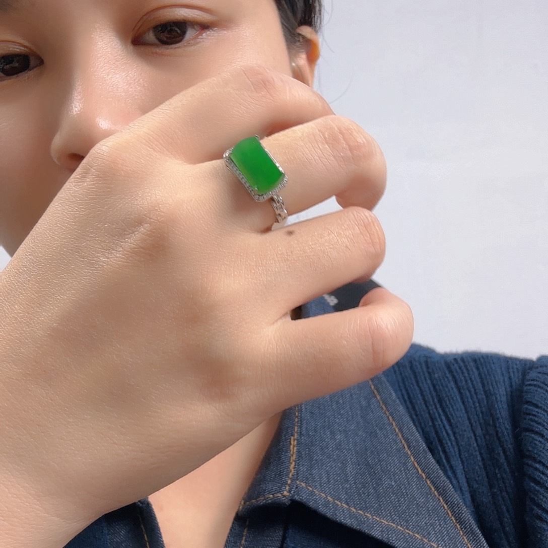 翡翠银S925镶嵌吊坠(不含链)