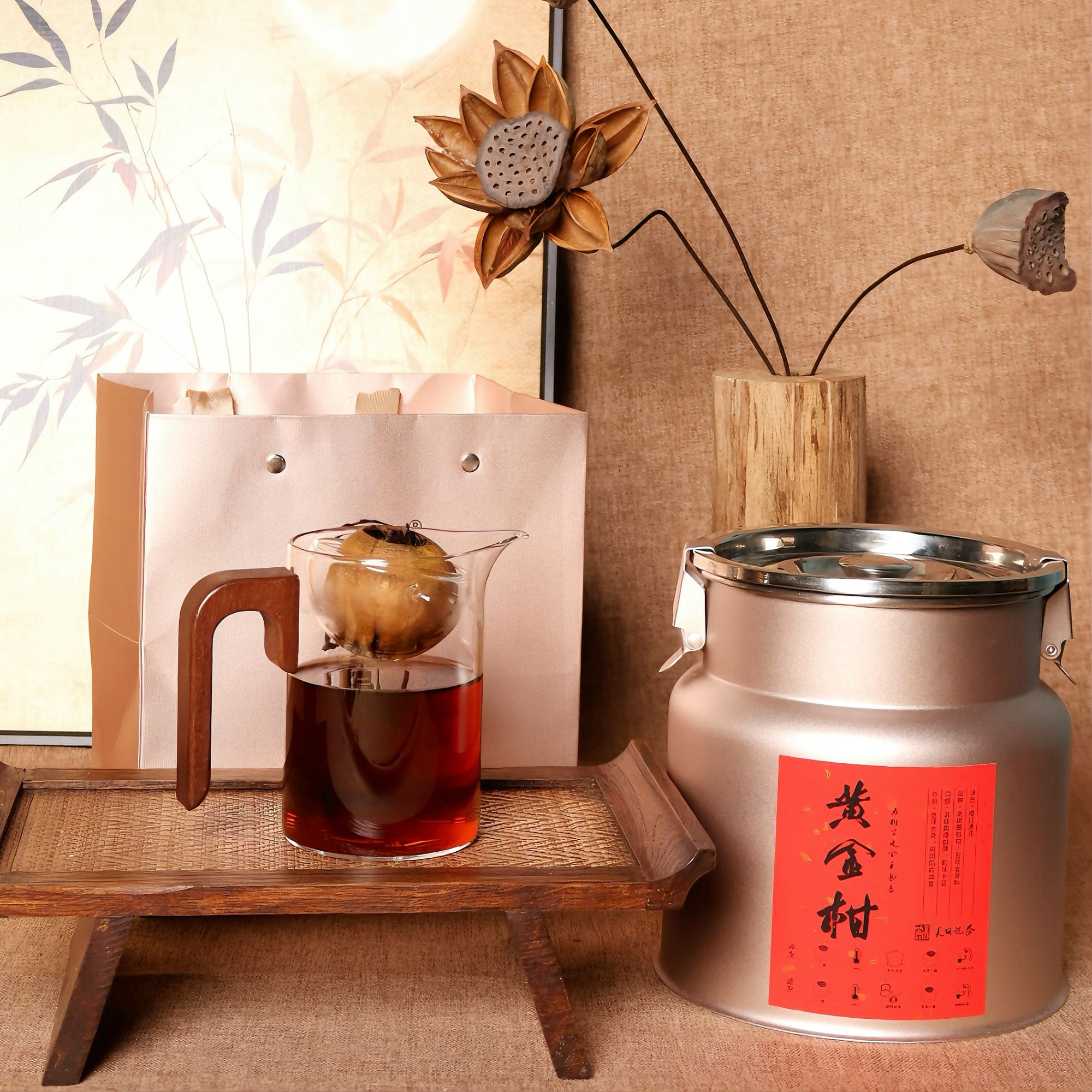 【爆款破价油减茶】老树小青柑黄金柑宫廷金芽嫩料 500g+青柑杯