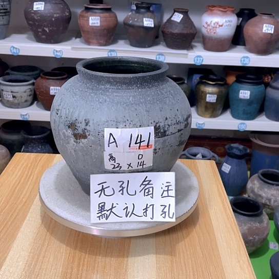 红陶手工制作工艺花盆