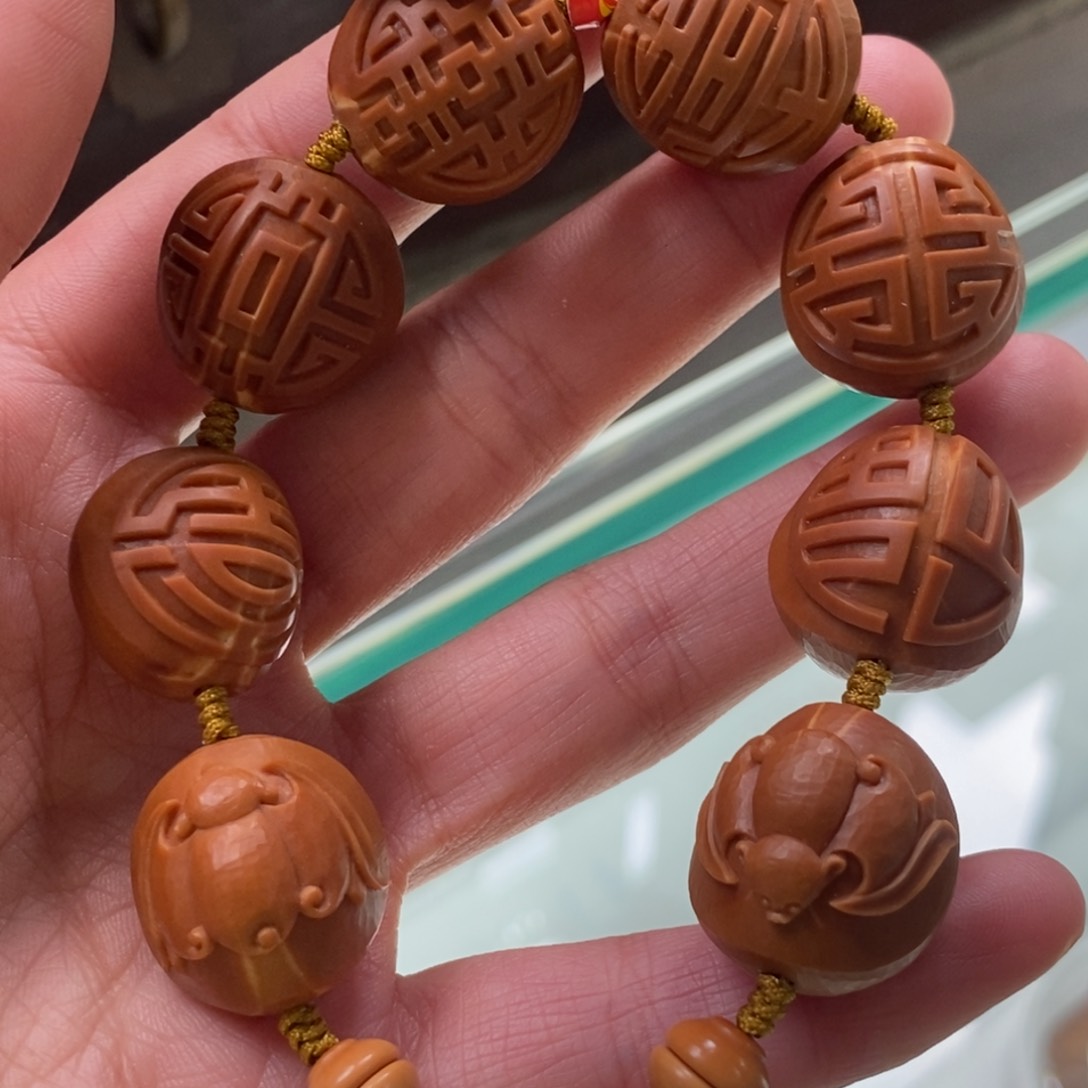 橄榄核手串/手链福禄寿喜财1.9