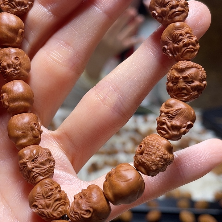 橄榄核手串/手链龙纹桃核 十八罗汉