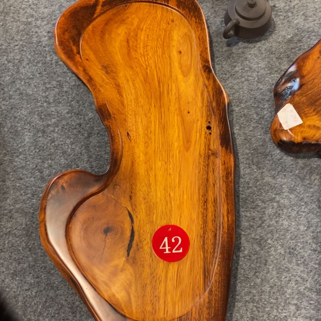 天老挝花梨木自然随形茶盘