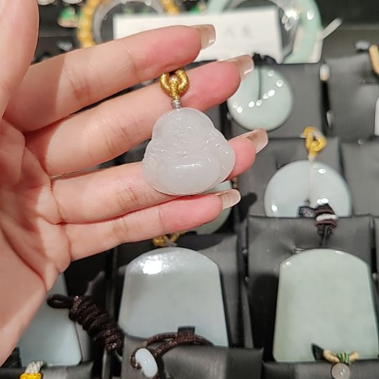 翡翠未镶嵌颈饰天然缅甸翡翠A货佛公吊坠