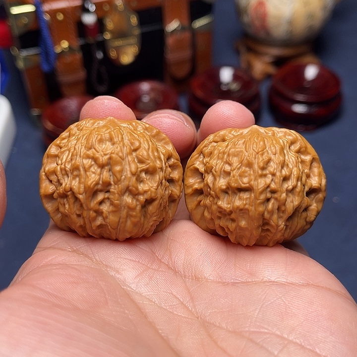 文玩核桃把件37石子磨