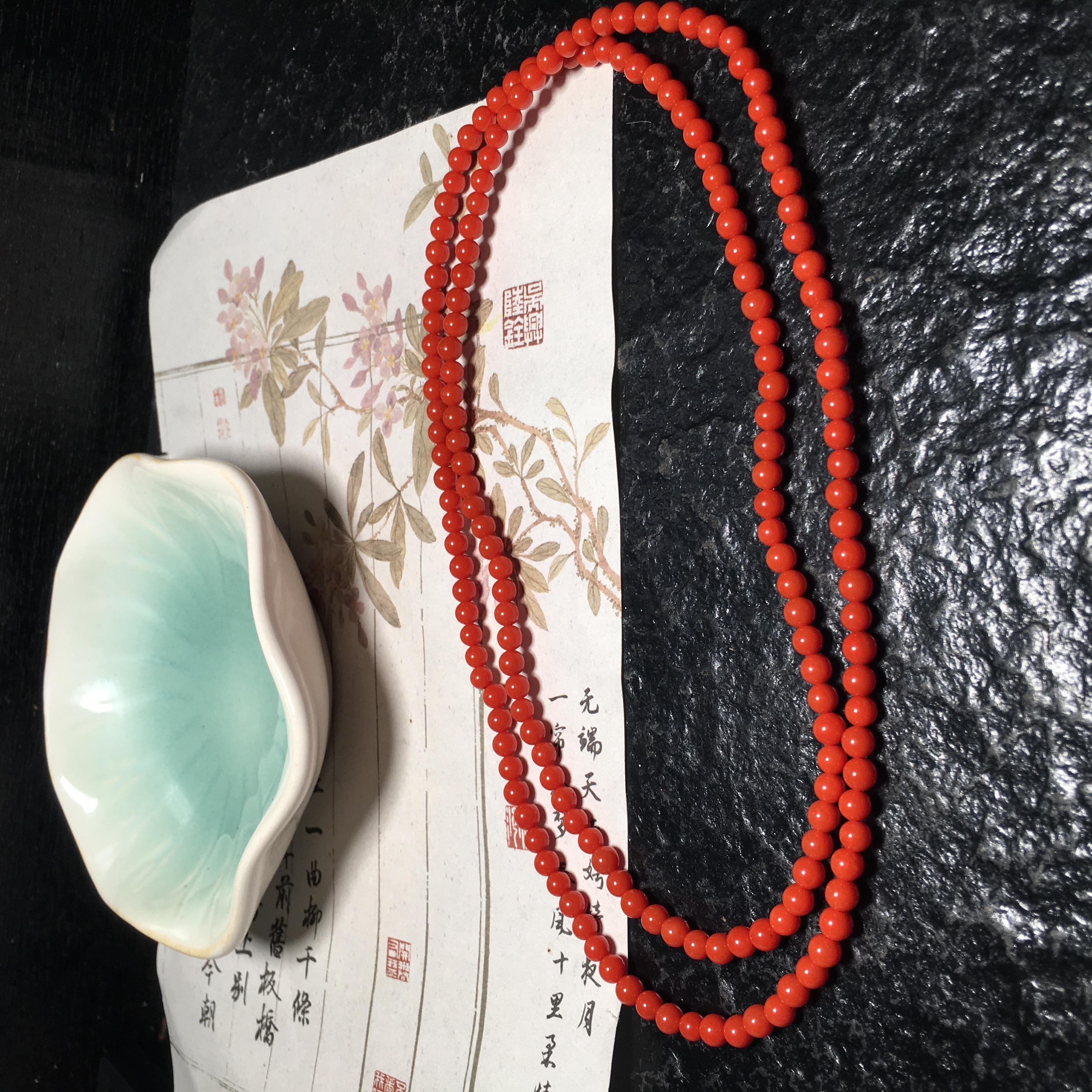 【朱锦南红】川料南红玛瑙满色满肉纯色柿子红多圈手串4.2mm17.6g