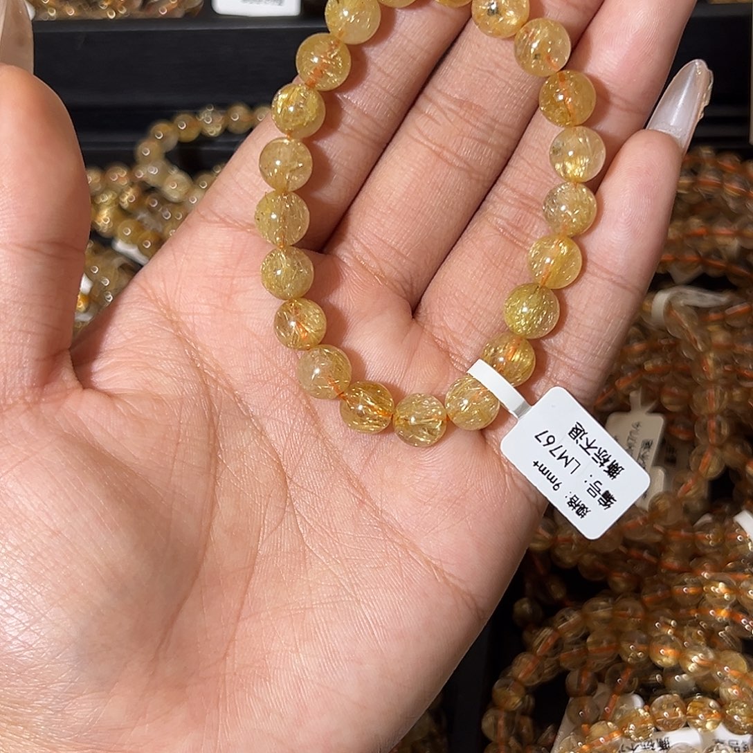 舞***琥发晶未镶嵌手链天然金发晶