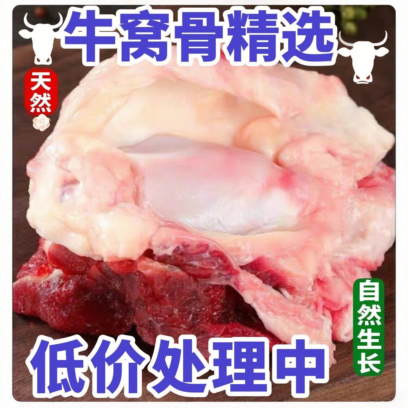 原切黄牛牛窝骨带筋带肉精修适合红烧清炖牛膝盖骨包邮
