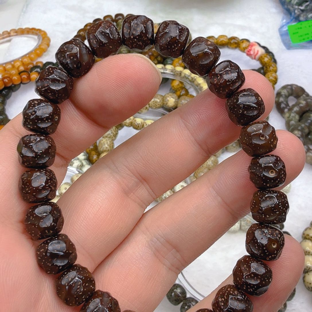 星月菩提手串87殿堂黑金星月菩提单圈无相10