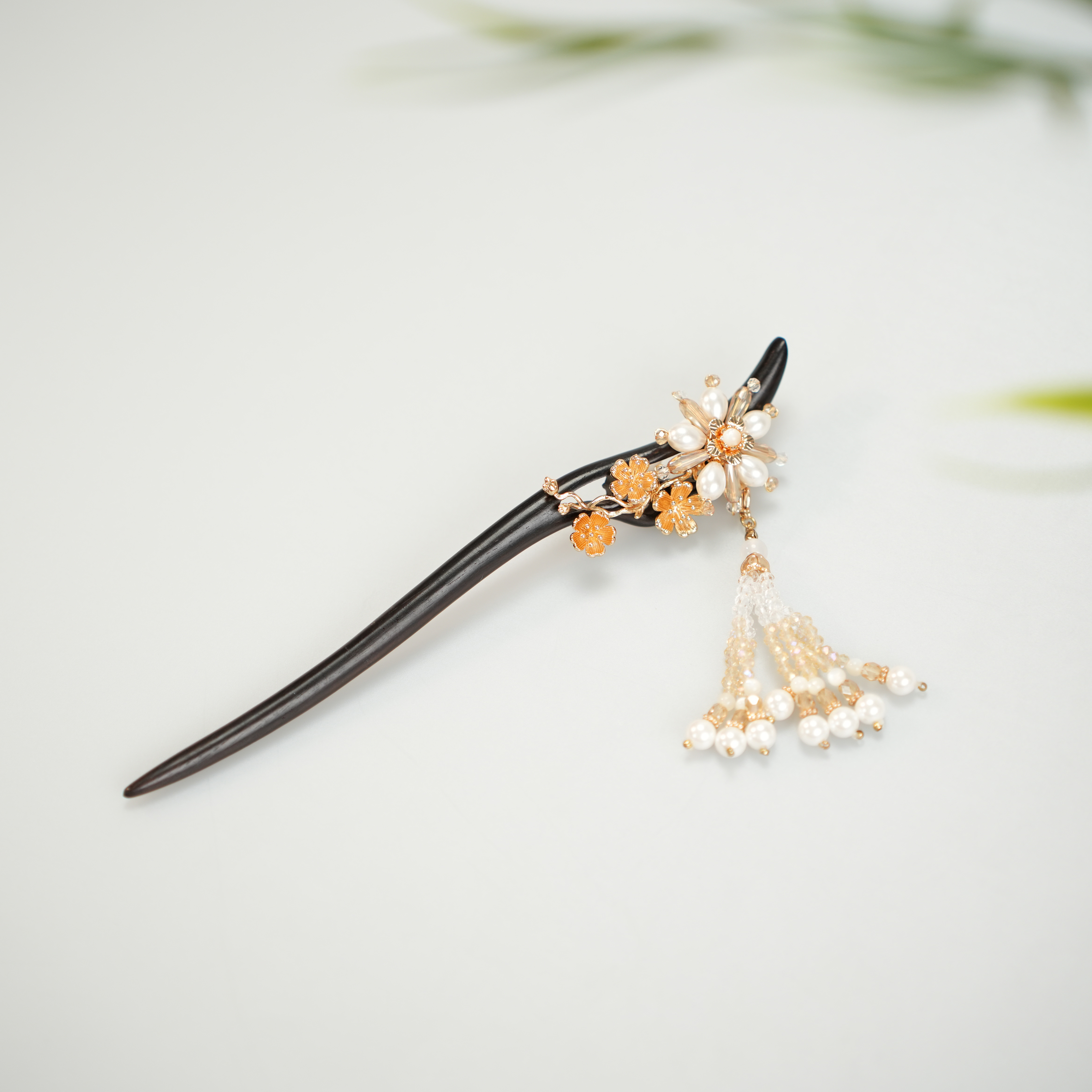 古悦倾城【栀莞木簪】古风盘发头饰黑檀木发簪中国风汉服百搭发饰