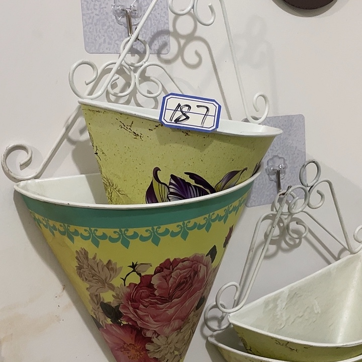 红陶铁艺园艺柳编花插微瑕