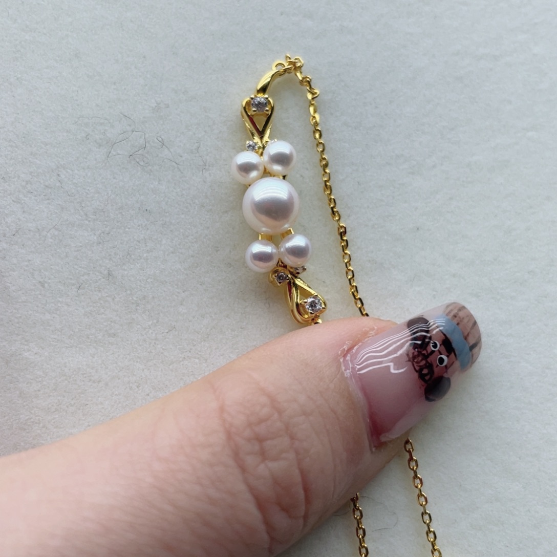 淡水珍珠手链银S925镶嵌A4