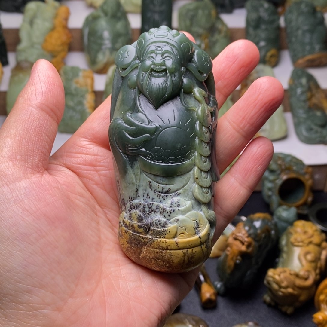 岫岩河磨玉（透闪石质玉）手把未镶嵌Y****2