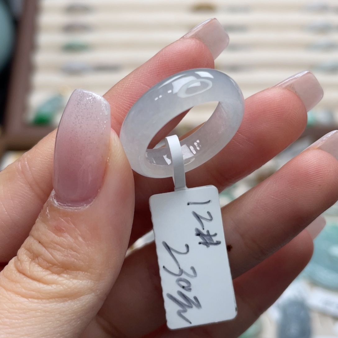 翡翠未镶嵌戒圈a14港圈12白月光