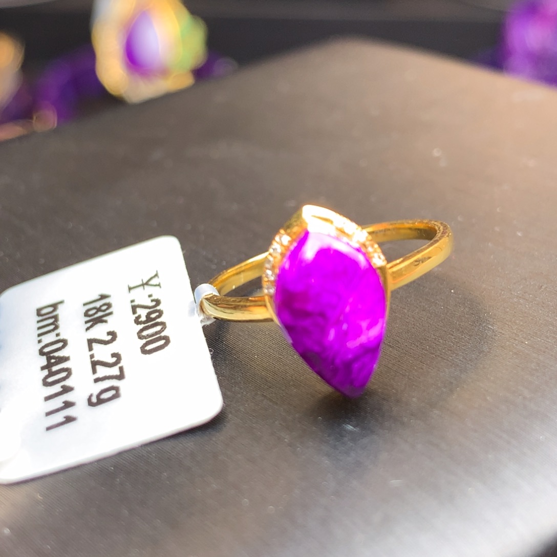 苏纪石（舒俱来）丝绒戒指18K金镶嵌