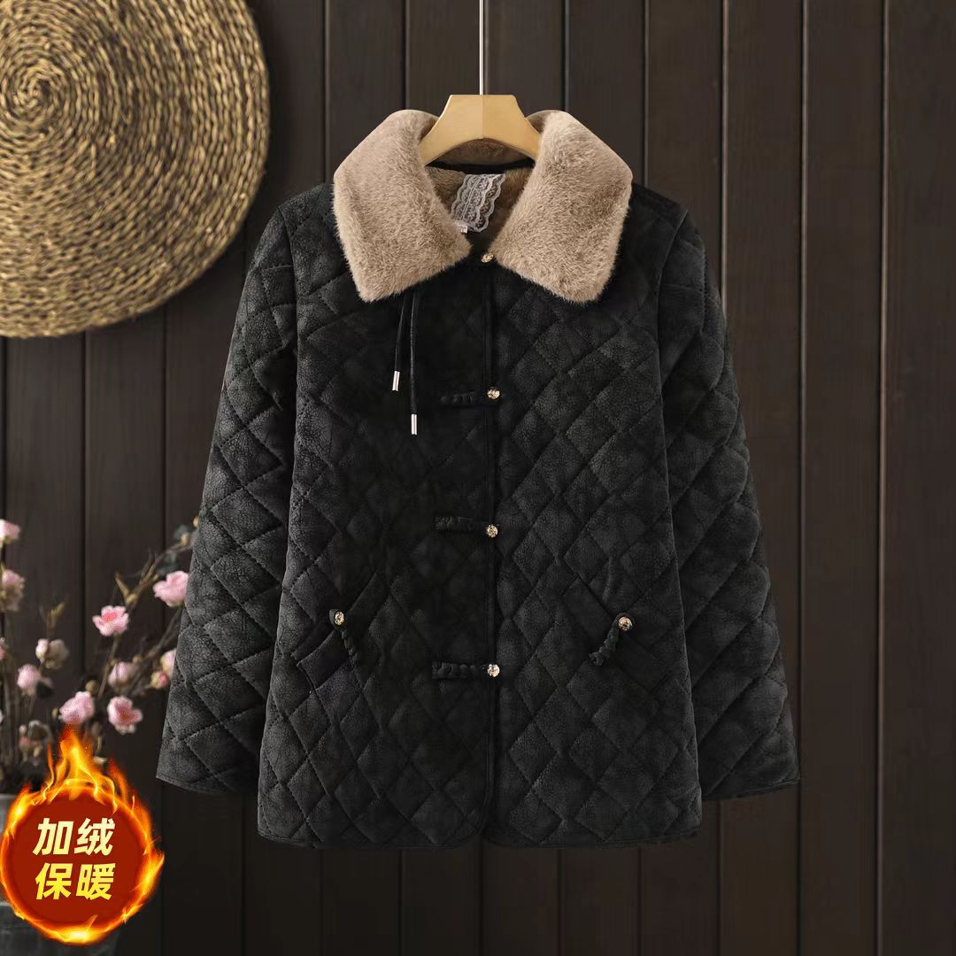 11996-加绒加厚棉服洋气冬装减龄棉衣防寒保暖中老年女装【新仓库】