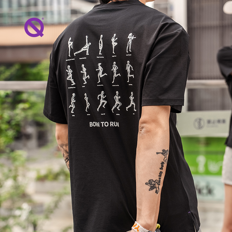 轻功限定印花BTR文化T 休闲夏季宽松圆领运动户外半袖