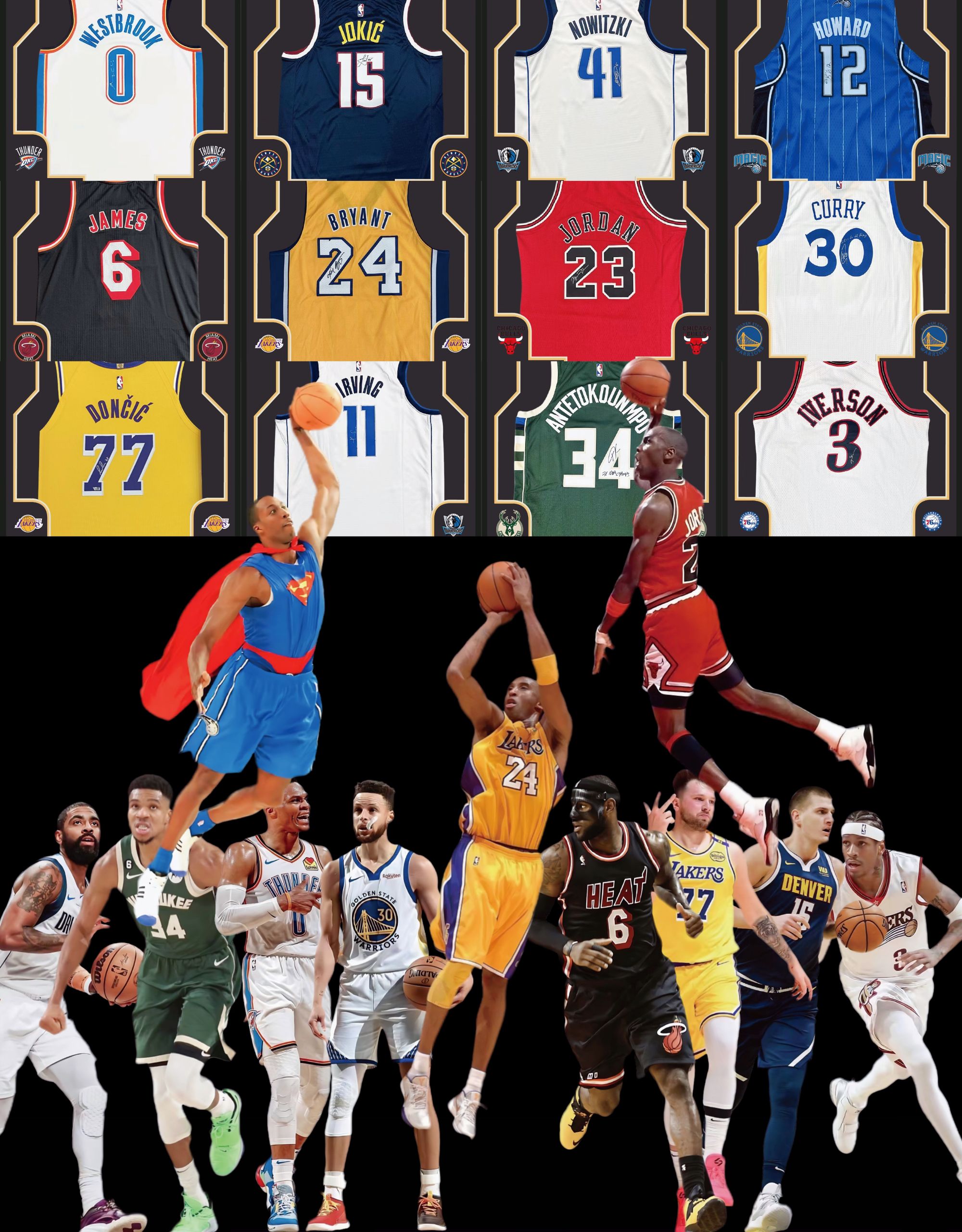 【无限轮】-NBA篮球亚克力球星水晶卡砖手办摆件12*8*1