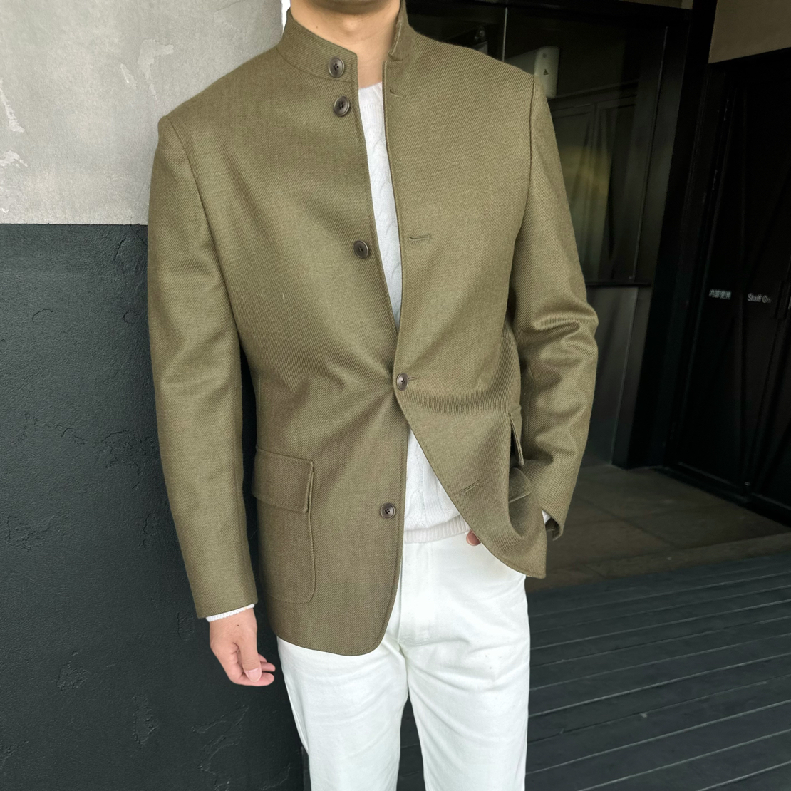 LP暴风雨系列山羊绒阿尔巴卡混纺伯爵夹克 高定立领夹克