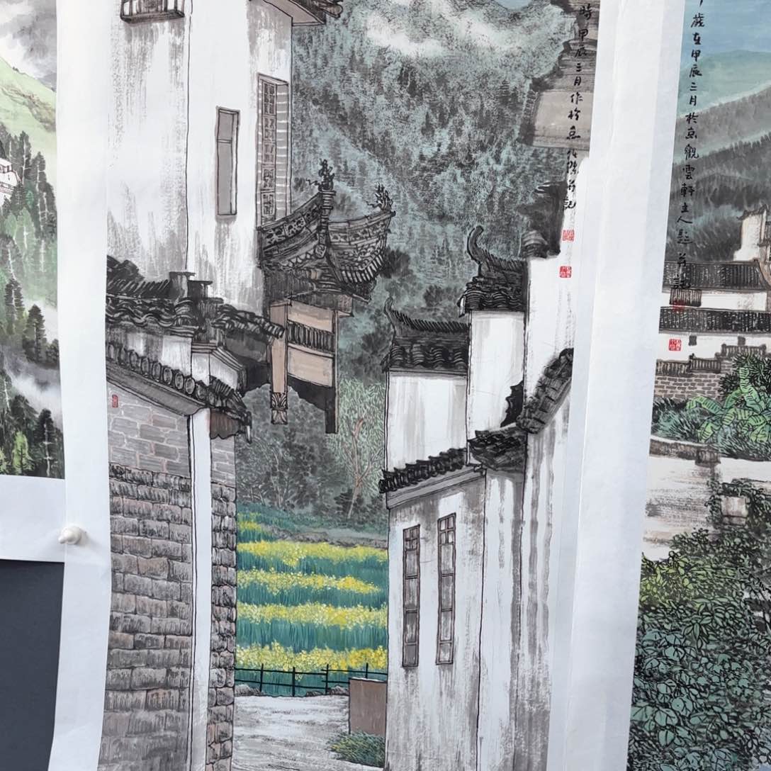 国画用****9任杰4尺山水马