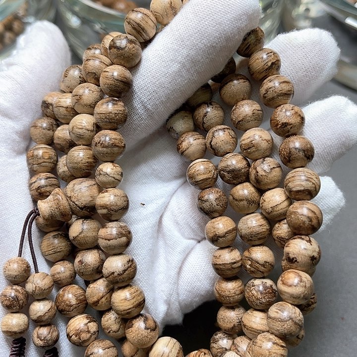 沉香手串达拉干虎斑碳化老料8mm多28克➕