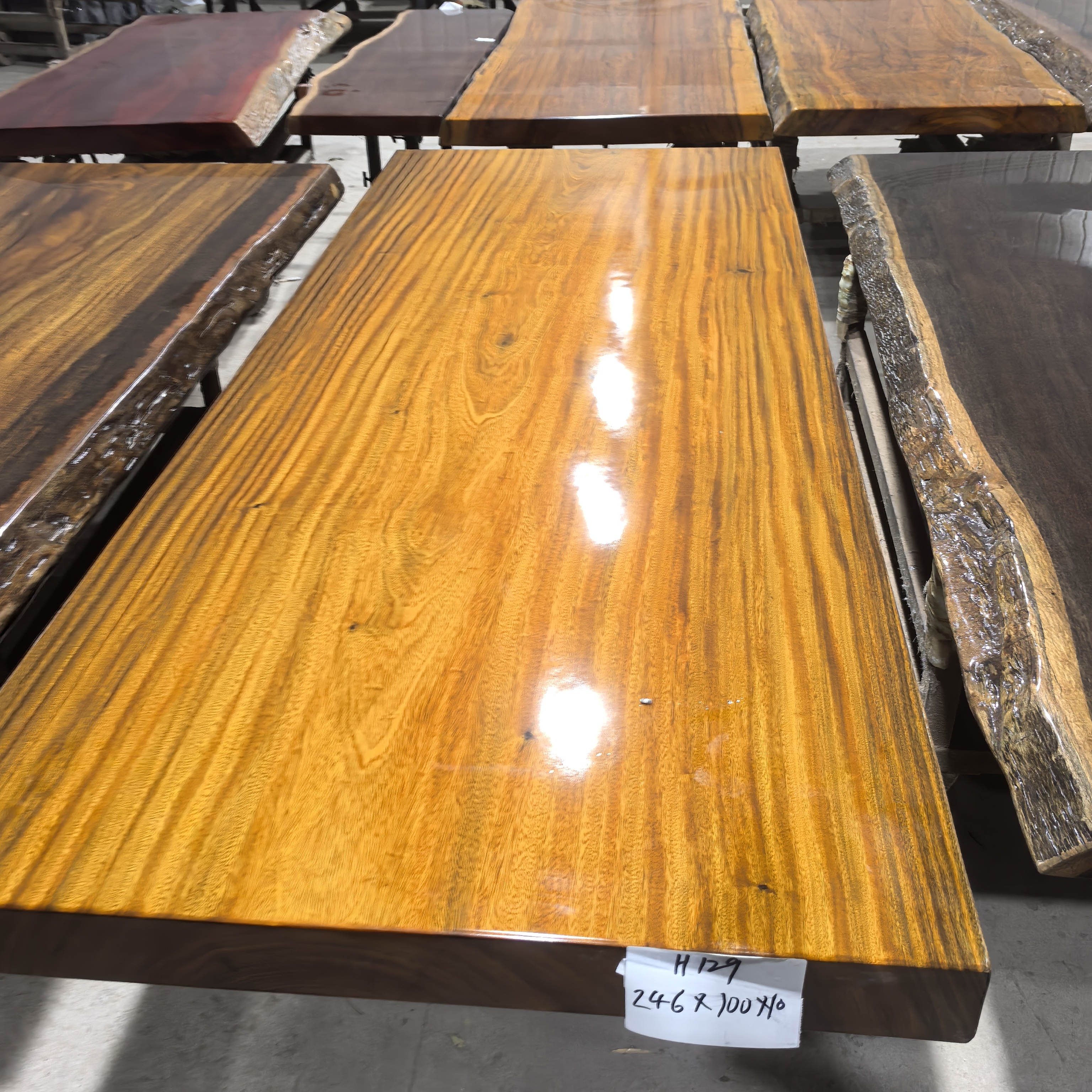 刚果原木整切大板桌茶桌办公桌自然之美整木整切