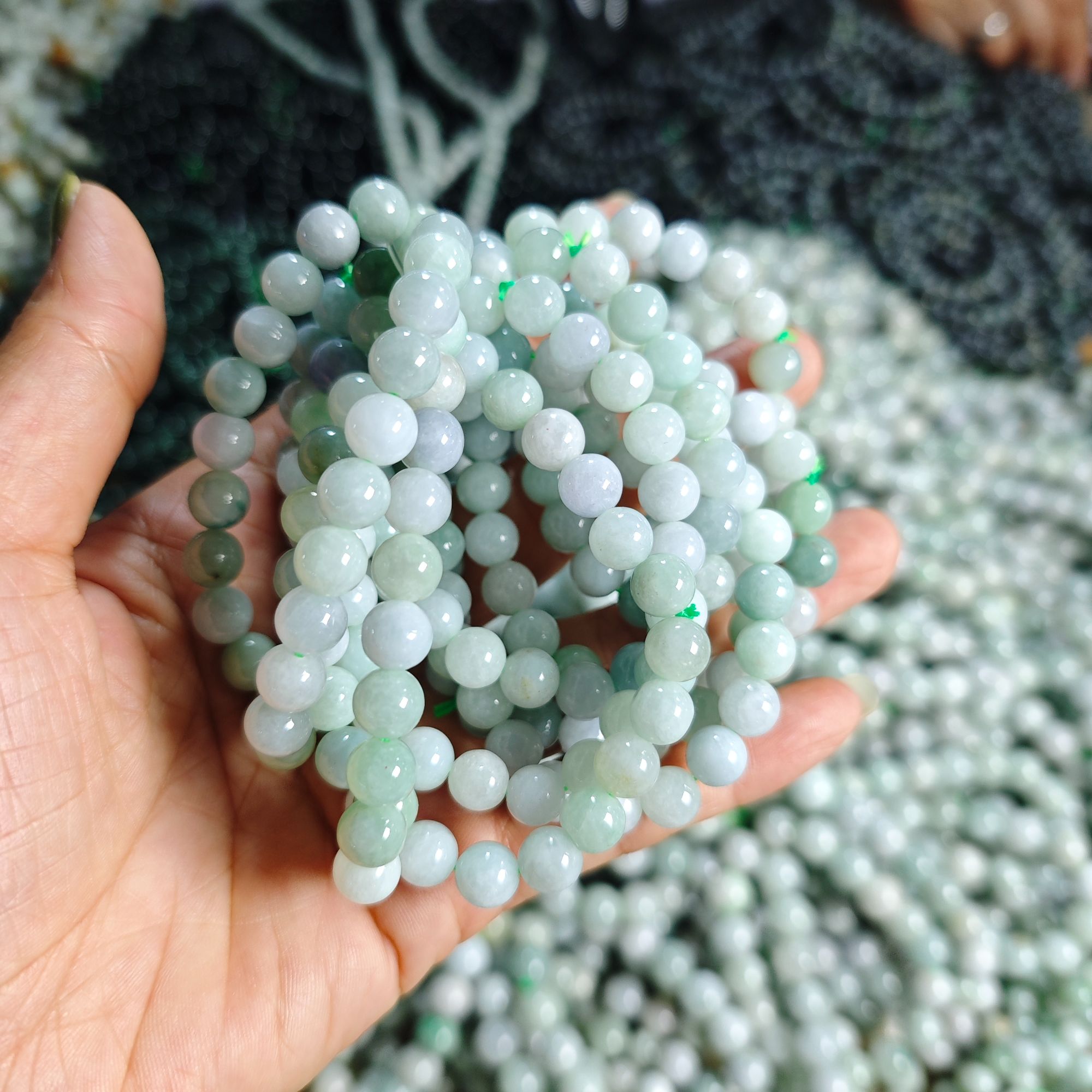 天然A货翡翠手串-d465-1多样性发一