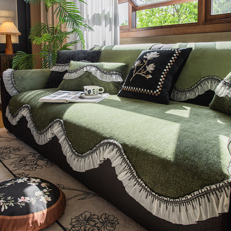 【星耀】新款法式异形沙发垫防滑雪尼尔沙发坐垫靠背巾简约四季通用