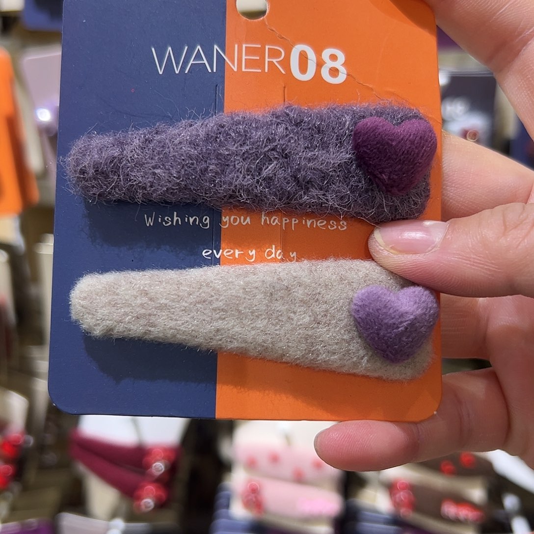 布艺非金属爱心拜拜夹