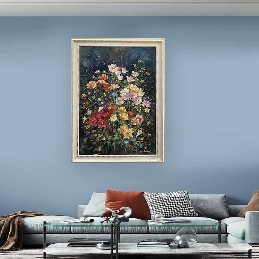 （花园大厅书茶餐厅油画）画疯原创油画作品