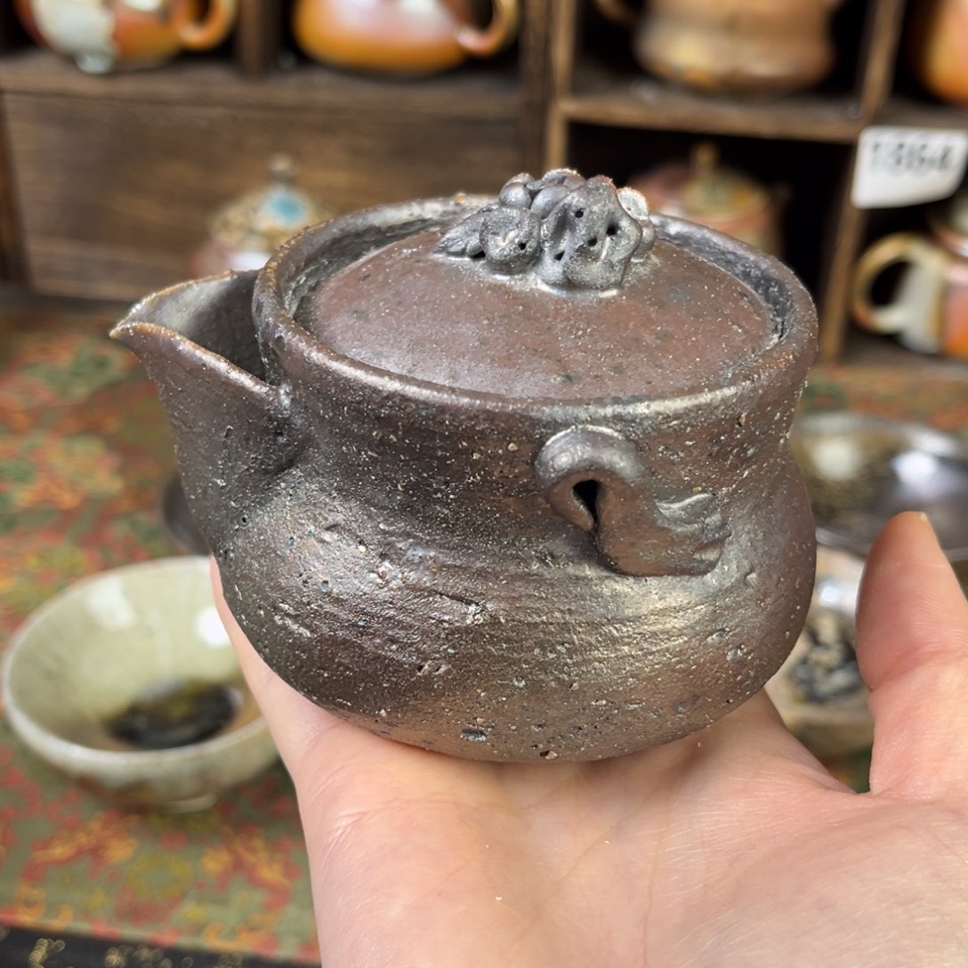 摆件柴烧茶器粗陶宝瓶