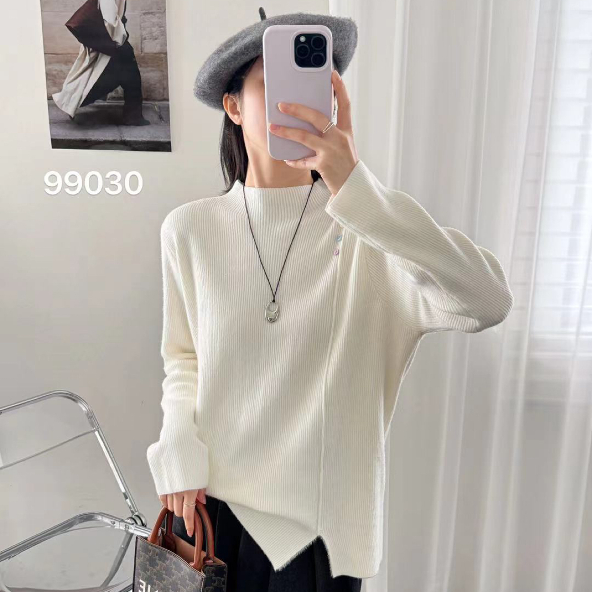 99030 高品质面料冬款大码女装加厚毛衣