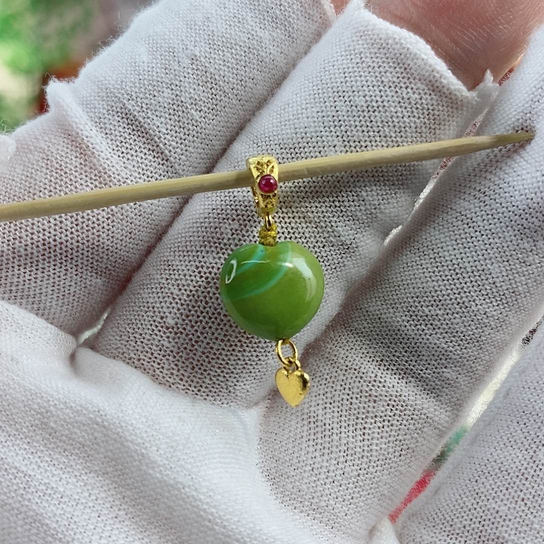 绿松石珠宝奇石18K金镶嵌