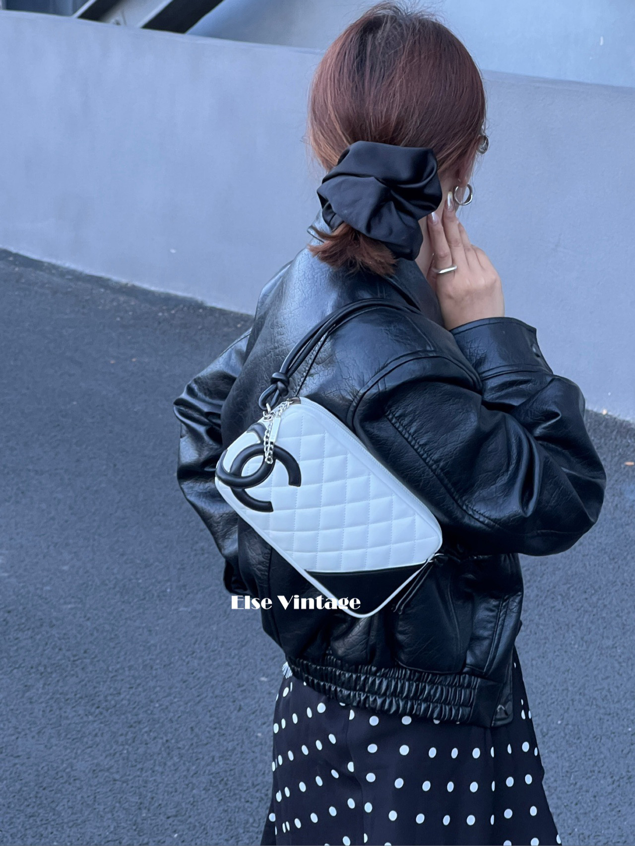 95新 Chanel/香奈儿 Chanel 黑白康鹏腋下包