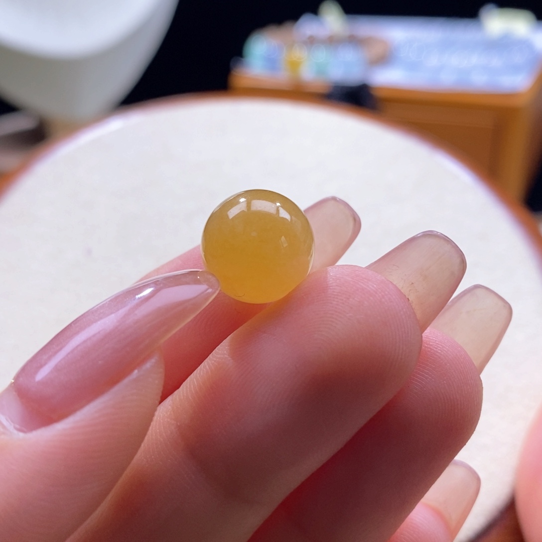 吊坠(不含链)未镶嵌翡翠翡翠鲜橙黄圆珠