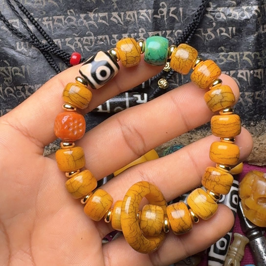 柏香籽/百香籽手串牦牛骨