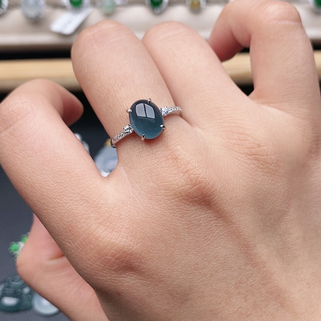 翡翠银S925镶嵌戒指