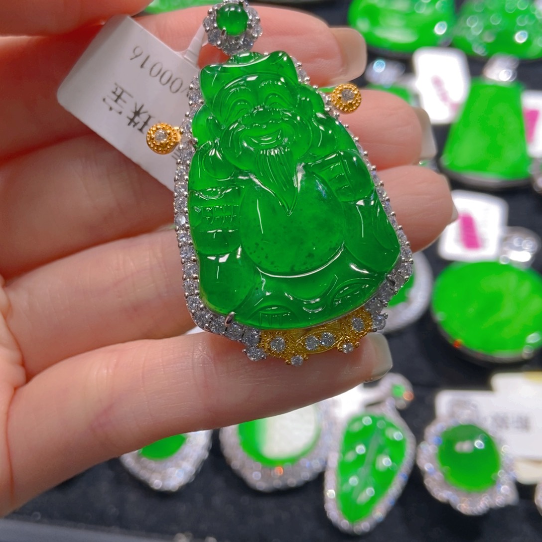 翡翠吊坠(不含链)银S925镶嵌