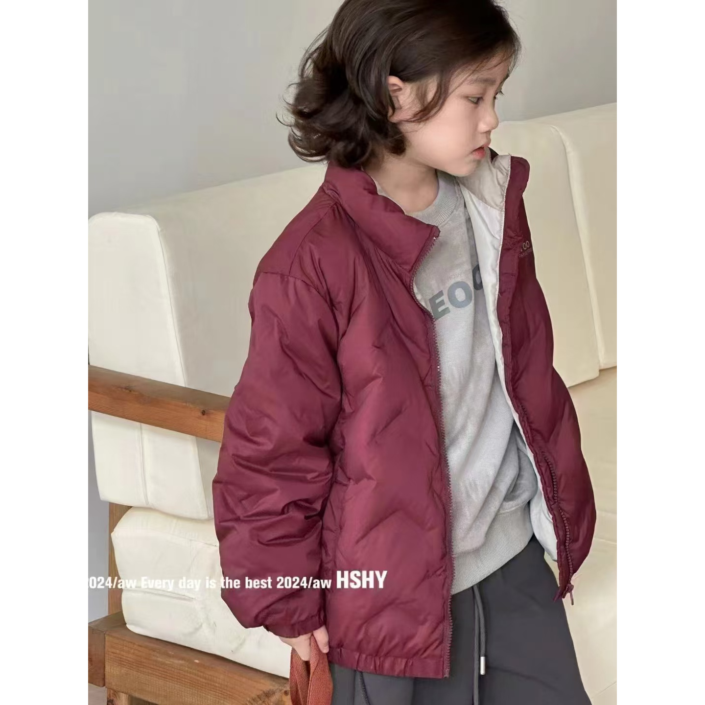 【LAOHE】YRF-23080 三色 韩版时尚童装休闲羽绒服 男童女童羽绒服