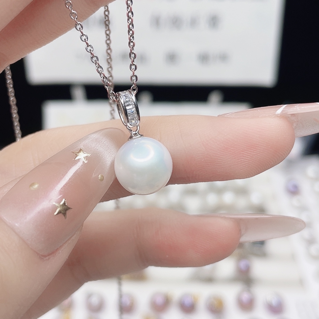 悅***淡水珍珠银S925镶嵌吊坠(赠链)