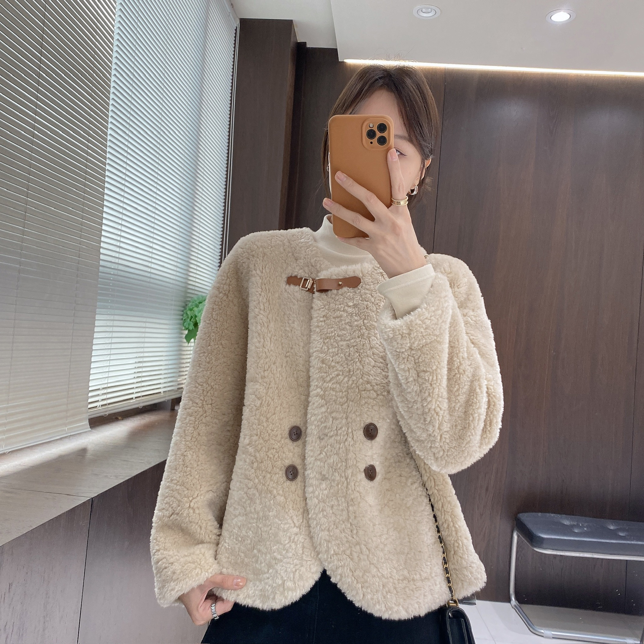 IMFLY金小金自制女装 毛毛外套DYW10005秋冬小香风气质毛绒短外套