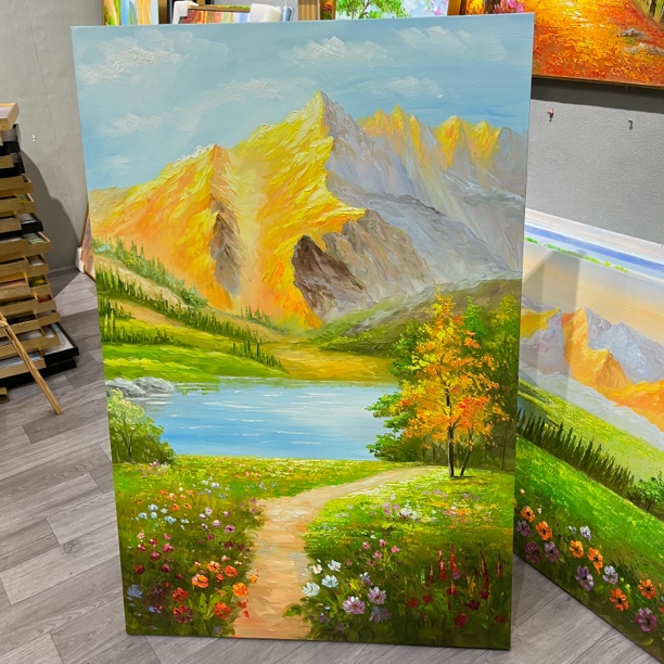 80x120竖版纯手工油画家居装饰画玄关客厅挂画手绘油画