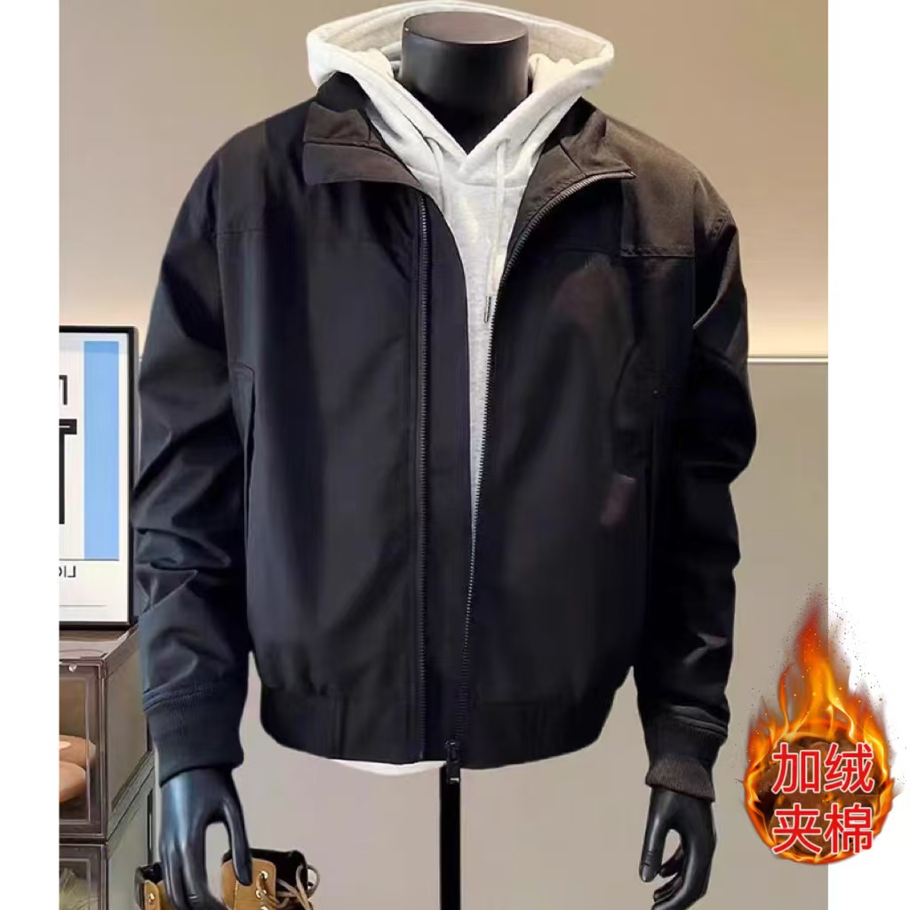 新品美式教练夹克外套夹棉户外三防冲锋衣立领cleanfit飞行服男生