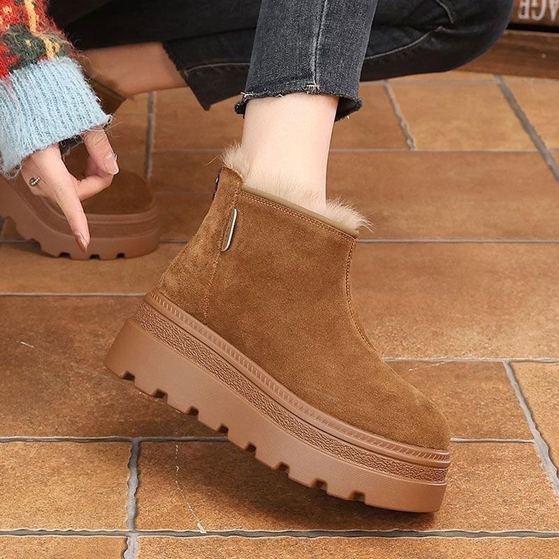 超火高帮大棉鞋女2025冬季新款厚底加绒马丁靴休闲内增高雪地靴女